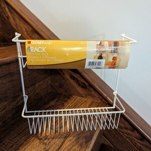 ClosetMaid 2-Tier Storage Rack-White Coated Wire, Wall Or Door Mount Organizing